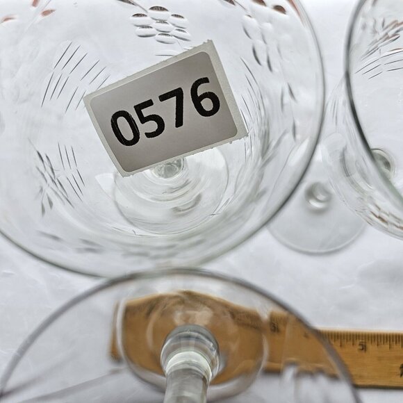 Rock Sharpe Floral Handcut Cocktail Glasses 5.75" set/3 midcentury dinner party - Picture 13 of 13